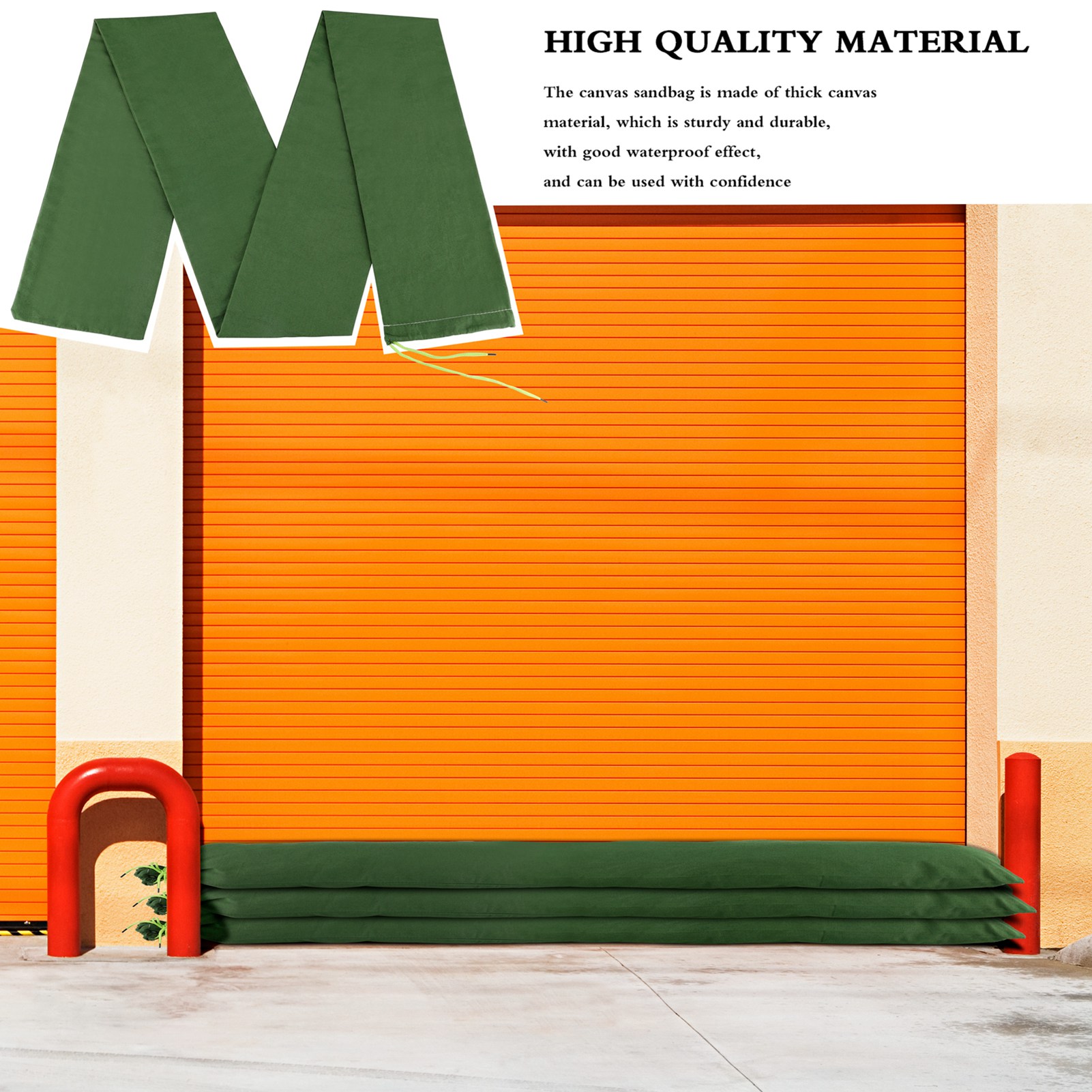 Flood Barrier Bag - Zandzak Lange zandzak Groen canvas zandzak